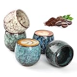 Espressotassen, 5 x 100ml espresso tassen set, Hochwertige Espresso Tassen aus Steingut, Dickwandig Keramik Espressotassen ideal für Espresso,Mokka,Macchiato, Tee, Perfekt Geschenk für Frauen Männer