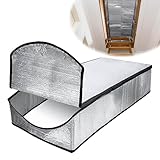 Dachbodentreppen Isolierungabdeckung mit Reißverschluss, Dachbodentreppen Isolierabdeckung, Aluminium Dachbodentreppen Türleiter Isolierabdeckung für herunterziehbare Treppe, 138x63,5x28cm