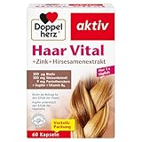 Doppelherz Haar Vital + Zink + Hirsesamenextrakt - mit Biotin als Beitrag für den Erhalt normaler Haare - Kupfer unterstützt den Erhalt der normalen Haarfarbe - 60 Kapseln