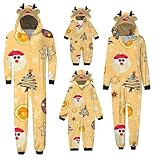 Generico Weihnachtspyjama für die Familie, langes Set, Familien-Schlafanzug, Baumwolle, Onesie Christmas, Pyjama, Weihnachtspyjama, Paar, für Herren, Damen, Kinder, Weihnachtsgeschenk, 03#gelb, L