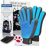 LÖWENKÖNIG®️ Taurus 2.0 Hochwertiger Fellpflege-Handschuh + Extra Lange Soft-NOPPEN Technologie für Kurz & Langhaar Katzen & Hunde I Haustier Bürsten Handschuh I Massage-Bürste I Katzen-Zubehör