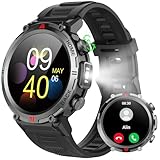 IFMDA Smartwatch Herren Damen mit Telefonfunktion - 1,45' LCD Sports Smart Watch, 300 mAh Fitnessuhr Heart Rate Sleep Blutsauerstoff Monitor, Schrittzähler für IOS und Android