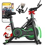 2025 Neu SLUNSE Heimtrainer Fahrrad mit App, Einstellbarer Magnetischer Widerstand Hometrainer Fahrrad, Leise & Bequem Ergometer Heimtrainer mit Hantelablage, LCD-Display, Tablet-Halterung, Bis 180KG