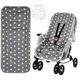 AOGOE Universelle Kinderwagenmatratze, Einseitig Sitzauflage Weiche Kinderwageneinlage für alle Jahreszeiten, 10 Löcher Bollerwagenmatte kompatibel mit den Meisten Kinderwagen