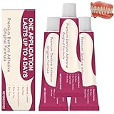 Premium-Haftmittel für Zahnprothesen,sicherer thermoplastischer Haftkleber für Zahnprothesen,Halt bis zu 4 Tage,klebstofffreie Unterfütterung,Stabilität für Ober- und Unterkieferprothesen (3 STÜCK)