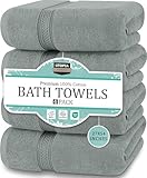 Utopia Towels - 4er-Pack Badetücher Set Premium 100% ringgesponnene Baumwolle 69 x 137 cm Handtücher, sehr saugfähig, weiches Gefühl Duschtücher (Kühles Grau)