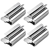 Gobesty Tubenquetscher, Zahnpasta Squeezer, Drehen Zahnpastaspender, Edelstahl Tubenausdrücker, Quetscher Rollen Tube Tubenpresse, Zahnpasta Sitzhalter Ständer Tubenschlüssel für Badezimmer