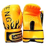 PLUS PO Kinder Boxhandschuhe Muay Thai Sparring, Training Kampfsport, Punchinghandschuhe Coachinghandschuhe Für Jungen, Mädchen orange,Child