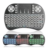 APKLVSR Mini Tastatur mit Touchpad, Mini Wireless Tastatur RGB-LED Hintergrundbeleuchtung,Mini Keyboard mit USB Empfänger für Android Box/Smart TV/PC/Pad/Xbox/HTPC/IPTV
