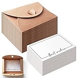 25 Blatt kleine Briefumschläge mit 25 Blatt blanko Papier Karten,10.6×7.6 cm Kuvert mit Karten Kraftpapier Briefumschläge für Geburtstagsfeier Einladung Dankeskarten (Best Wish)