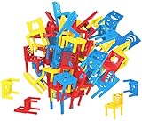 deAO 36 Stücke Stuhlstapel-Brettspiel, Stuhl Gleichgewicht Spiel: Gleichgewichtsspiel für die Ganze Familie, Mini Stacking Multiplayer Balance Spiel, Kinder Spielzeug