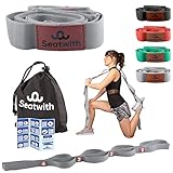 Seatwith Yoga Gurt mit Schlaufen 10 | Yoga Band 200x4cm | Dehnungsband für beste Dehnen | Stretching Band | Yogagurt + Tasche & Training PDF - Schulterretter
