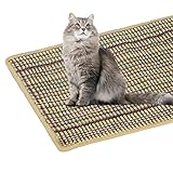 Kratzmatte Katze, Natürliche Sisalmatte 40*60cm Kratzteppich Katzen rutschfeste und verschleißfest, Eckgebrauch Kratzbretter Katze Wand Schützt Sofas und Teppiche