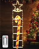 Gleamkid LED Weihnachtsmann Leiter Lichterkette - 1.3 M LED Weihnachtsbeleuchtung Strombetrieben mit Timer, 8 Modi für drinnen und draußen, Fenster, Garten, Haus, Wand, Weihnachtsbaumdekoration