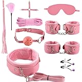ZeeKoug Mode 10 StüCk Leder Yoga Handgelenk Und HüFte Set (Pink), Spannungsband Sport Training Kreuz Schnalle ZubehöR, Paar Outfit Spaß Geschenk