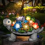 Linkax Valentinstag Sie Frau Mama Geschenk Geschenke für Frauen Mama, Solar Gartenfiguren Schildkröte Gartendeko für Draußen Home Balkon Deko mit 7 LED Licht, Geburtstagsgeschenk für Frauen Mama