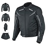 A-Pro Motorradjacke CE Protektoren Sport Textil Motorrad Thermofutter Schwarz M