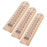 Supvox 1 Satz Holzthermometer Außenthermometer Innenthermometer Haushaltsthermometer Hängendes Temperaturmessgerät Wandthermometer Raumthermometer Raumtemperaturmessgerät 3 Stück