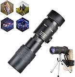 Monokular-Teleskop, Monokular-Teleskop 4K 10-300 x 30 mm Super-Telezoom-Monokular-Teleskop, wasserdichtes HD-Wandern mit Stativ und Clip-Teleskop, für Vogelbeobachtung für Erwachsene, Jagd im Fre