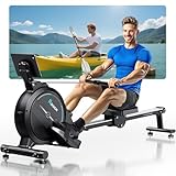 [2026 Testversion] Rudergerät für Zuhause mit Magnet-Fitnesstrainer,16 Stufen Widerstand mit Exklusiver APP, Indoor-Gerät für das Home-Gym, Cardio-Trainingsgerät, 160 kg Kapazität mit LCD-Monitor