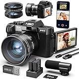 5K-Digitalkamera für Fotografie und Vlogging, 48 MP/60 FPS-Kamera mit WLAN und App-Steuerung, Kompaktkamera mit 32 GB TF-Karte, Weitwinkel- und Makroobjektiv für YouTube (Schwarz)
