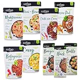 LOTAO Vegane Fertiggerichte - Kennenlern Box: 9 BIO-Gerichte ohne Zusätze + Soja | Fertigessen für Mikrowelle | Vegane Lebensmittel Geschenkbox