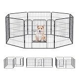 QianRuiDa Welpenlaufstall für Hunde Haustier Welpenauslauf Zaun Falten Hundelaufstall Metall Playpen Übung Outdoor Playpen (8-Stück, 80cm)