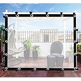 Anpassbare wasserdichte wärmeisolierte Outdoor-Vorhänge, transparente Plane, Zelt-Seitenteile mit Ösen für Terrasse und Garage (2,5 x 1,8 m), perfekt als Wetterschutz