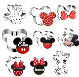 8 Stück Mickey Mouse Ausstecher,Ausstechform aus Edelstahl,Mouse Cutter Set,DIY Fondant Plätzchenausstecher Maus Ausstecher Set