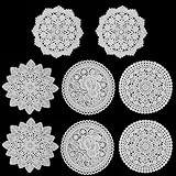 Spitze Platzdeckchen, 8 Stück Rund Deckchen Häkeln 15cm Weiß Handgefertigte Spitze Untersetzer Vintage Rustikalen Tisch Deckchen Deko für Küche Esszimmer Party Hochzeit Kommoden Dekoration