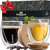 heidenfeld Original Königsglas Swing doppelwandige Gläser Set (2x 250 ml) - Latte Macchiato Gläser - Design Premium Glas - Cocktailgläser - Kaffe & Cappuccino Tassen - Teegläser Set - Thermogläser