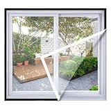 Yuanpgky Fliegenfestes Fliegengitter mit schwarz-weißen Randeinfassungen für mehrere Größen, Sichtschutz und Schutz für den Heimgebrauch (150 x 180 cm)