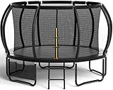 Flamaker Trampolin Outdoor, Ø 366/427cm Gartentrampolin mit Netz, TÜV Rheinland GS-Zertifikat, Bodenanker, Stabile Rahmenkonstruktion, Wetterfest und rostfrei, Trampolin Outdoor Kinder & Erwachsene