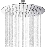 8 Zoll Regendusche Duschkopf, 304 Edelstahl Regenduschkopf Verstellbarer Kopfbrause mit Anti-Kalk-Düsen, Wassersparend Brausekopf Runden Einbauduschköpfe mit Poliert Spiegeleffekt für Bad (20CM)