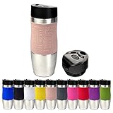 Schramm® Thermobecher in 10 Farben inkl. Ersatzdeckel Isolierbecher ca. 400ml Thermoisolierbecher Kaffeebecher Travel Mug Reisebecher BPA-frei Coffee to go Becher, Farbe:Creme