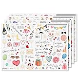 younikat Aufkleber-Set für Geburtstagsgeschenke I über 200 Sticker zum Basteln I permanenthaftend I DIY Happy Birthday I dv_1166