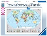 Ravensburger Puzzle 15652 - Politische Weltkarte - 1000 Teile Puzzle für Erwachsene und Kinder ab 14 Jahren, Puzzle-Weltkarte mit Flaggen