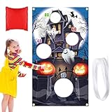 Halloween-Wurfspiel – Sitzsack-Wurfbrett | Halloween-Themen-Gruselspiele Sitzsack mit Umhängeband | Thanksgiving Wurfspiel Halloween-Dekorationen für Partys im Innen- und Außenbereich