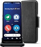 Doro 8200 Plus 4G Smartphone, entsperrt, für Senioren, wasserfest, Dreifachkamera 16 MP, Display 6,1 Zoll, Navigationstaste mit GPS, Schutzhülle mit Ladestation