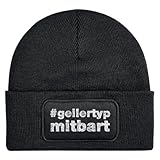 Beanie - Wollmütze mit Spruch: Geiler Typ mit Bart - Strickmütze lustig als Geschenk für Freund, Mann und Männer … (Polypropylen (PP), Schwarz)
