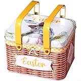 Blechdose aus Metall mit Griff für Kekse Süßigkeiten Aufbewahrung mit Cartoon-Design und Deckel zum Frischhalten des Inhalts (A)