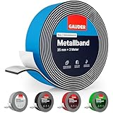 GAUDER Metallband selbstklebend blau I Ideal für Tonies®-Figuren & -Regale I Ferroband I Magnetband für Magnete I Eisenband I Stahlband (3m)