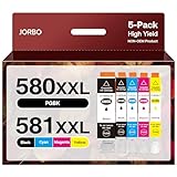 JORBO PGI-580XXL CLI-581XXL Multipack Druckerpatronen Kompatibel mit 580 581 XXL Tintenpatrone für Pixma TR8550 TS6150 TS6350 TS6350a TS705 TR7550 TS6250 TR8500 TS950 TS8150 TS8250 TS8251 (5er-Pack)