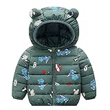 LOIJMK Winter Oberbekleidung mit Kapuze Kleinkind Mantel Jacke warmer Junge winddicht Baby Mantel und Jacke Kinder Roman 12 (Green, 3-4 Years)