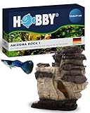 HOBBY Aquaristik Arizona Rock 1 I 17 x 9 x 17 cm I künstlicher Stein für Aquarien I Aquarium Deko I naturgetreue Dekoration für Aquarien und Terrarien I Nachbildung natürlicher Felsen
