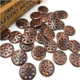 Bastelknöpfe Mehrzweck durchbohrte Blumenholzknöpfe 25 mm Nähzubehör Braun for Heimwerker-Näharbeiten Knöpfe für Nähen von Handarbeiten (Color : Brown)