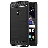 AICEK Huawei P8 Lite 2017 Hülle, Schwarz Silikon Handyhülle für Huawei P8 Lite 2017 Schutzhülle (5,2 Zoll) Karbon Optik Soft Case