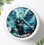 Tortenaufleger Fußball Motiv für Jungen u. Mädchen zum Geburtstag, Personalisiert mit oder ohne Wunschname Tortenbild, Essbares Foto für Torten, Deko aus Fondant, Ø 20cm - 2207z