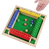 Fentar Würfelspiel Holz, Bildungs Shut The Box 4 Spieler, Hochwertig Holz Spiele, Bunt Tabletop Taktikspiel mit 8 Würfel, Würfelspiele für Erwachsene & Kind, Mathe Klappbrett Spiel für Familie
