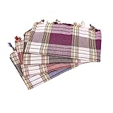 Carenesse Hamamtuch Classic 4er Set 80 x 170 cm I Hamam Handtücher 100% Baumwolle I 4X saugfähiges schnelltrocknendes Pestemal rot/blau/schwarz/Beere kariert I Hamam Strandtuch/Saunahandtuch